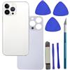 LiXiongBao Vetro di ricambio posteriore per iPhone 13 Pro Back Glass con adesivo preinstallato vetro di ricambio + kit di attrezzi di riparazione (argento)