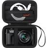 Canboc Custodia da trasporto Canboc per Panasonic LUMIX DC-TZ99E/ TZ99/ TZ300E/ TZ300/ ZS99/ ZS300/ LX10 / TZ80 / TZ100 Punto e scatto fotocamera, tasca in rete con cerniera adatta a cavo USB, nero