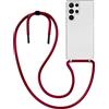MyGadget Cover per Samsung Galaxy S22 Ultra - Custodia con Corda - Case con Cordino Trasparente Antiurto con Laccio | Tracolla - Practical Stylish - Bordeaux