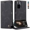 Cracedily Cover per Xiaomi Redmi Note 10 Pro, Custodia Cover Pelle Premium Portafoglio con Porta Carte Magnetica Supporto Protezione Flip Case Custodia Cover per Xiaomi Redmi Note 10 Pro,Nero