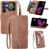 MOJIA Custodia Portafoglio per Oukitel C62 / C62 Pro / C62 GT, Pelle PU Flip Cover per Telefono con Guscio Interno in TPU, Multifunzione Porta Carte con Cinturino Polso. Marrone