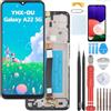 YHX-OU 6.6'' Nero+Telaio Schermo Completo per Samsung Galaxy A22 5G SM-A226B, SM-A226B/DS LCD Display Touch Screen Digitizer Ricambio Assembly con Strumento + Vetro temperato
