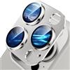 WSKEN Protezione per fotocamera compatibile con iPhone 15 Pro/iPhone 15 Pro Max, vetro protettivo per fotocamera, durezza 9H, antigraffio, senza bolle, vetro metallico temperato HD