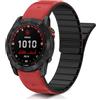 ToVioc Cinturini Silicone per 51mm of Garmin Fenix 8 Pro/Quatix 8/Tactix 8/D2 Mach 2, Cinturino Magnetico QuickFit 26mm per Garmin Fenix 7X/7X Pro/6X, D2 Mach 1 Pro, Enduro 3/2 - Rosso & Nero