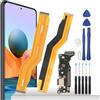 YHX-OU Per Xiaomi Redmi Note 10 PRO M2101K6G M2101K6R Connettore Dock Porta di Ricarica Charger Port Presa di Ricarica USB + Cavo Flex Flessibile PCB Sostituzione+Strumento di Installazione