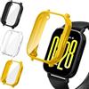 iVoler 3 Pezzi Cover con Pellicola Protettiva per Xiaomi Redmi Watch 5 Active (Non per Redmi Watch 5), Copertura Completa Custodia Anti-Graffio Sottile Morbida TPU Case, Trasparente + Nero + Oro