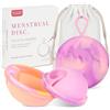 FENYW Disco Mestruale, Coppetta Mestruale in Silicone, Disco Menstruale, Disco Periodico Riutilizzabile, Coppetta Mestruale morbida, Tenuta Stagna Alternativa ai Tamponi (S+L)