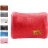 S.I.C Borsa Acqua Calda Elettrica in Peluche; 500W, Scaldino Elettrico Scaldamani, Scalda Mani e Piedi in Casa, a Letto, per Giornate Fredde, Dolori Mestruali e Muscolari (Rosso)