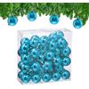 Relaxdays Palline di Natale, Set da 50 Palle Albero, Addobbi Natalizi, ∅ 6 cm, Sfere in Plastica Lucida, Blu Petrolio