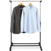 Relaxdays Stand Appendiabiti con Ruote, Attaccapanni Appendi Abiti, Altezza Regolabile 90-158cm, Max 15 kg, Nero/Argento