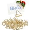 Relaxdays Mini Segnaposto da Tavolo, Set da 48, Portacarte, Portamenù, Portafoto, per Matrimonio e Battesimo, Dorato, Ferro, 2 x 2.5 x 2.5 cm