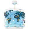 Dalber Lampada a sospensione Dalber Kids World, mappa del mondo e pianeta Terra, modello 40672M, attacco E27, ideale per bambini e camerette.