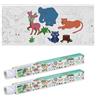 Relaxdays Rotolo Carta Disegno Bambini, Set da 2 Rulli di Fogli da Colorare da 3 m, Autoadesivo, Tema Animali, Bianco