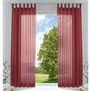 Gardinenbox 61000CN - Set di 2 tende trasparenti per soggiorno, in voile, con passanti, con chiusura a nastro, 225 x 140 cm (altezza x larghezza), colore bordeaux