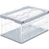 Relaxdays Cassetta Pieghevole, Stabile, da Lavoro, Plastica Resistente, 60L, HLP 31,5x59,5x39,5 cm, Grigio