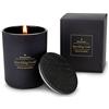 Römer Wellness ROMOSCENT - Candela aromatizzata Sparkling Gold in pregiato Vetro Nero con Coperchio in Legno; Candela profumata per Interni ed Esterni; Dimensioni: ca. 6 x 6 x 8 cm