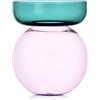Ichendorf Milano Vaso Cilindrico, Collezione Aura, Petrolio e Rosa, H25 cm, Vetro Borosilicato, Fatto a Mano