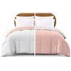 Modern Threads Down Alternative - Piumone trapuntato reversibile in microfibra, ultra morbido, calore medio, per tutte le stagioni, per letto matrimoniale, colore: rosa cipria/bianco