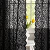 ALIGOGO Tende da cucina in pizzo nero, lunghezza 114,3 cm, stile bohémien, shabby chic, tende da cucina corte per bagno, lavanderia, piccola finestra, 2 pannelli, 132 x 114 cm, nero