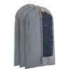 Relaxdays Set da 3 Borse Porta Abiti, Custodia per Vestiti con Cerniera, 99 x 58 cm, per Indumenti, Grigio Trasparente