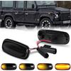 OZ-LAMPE Frecce Laterale Dinamico a LED per Rove-r Discovery 2 Defernder Freelander 1，Indicatore di Direzione Dinamico a LED 2 Pezzi Nero
