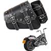 QJBOMTO Borse laterali per moto - Borse laterali Softail in PVC e pelle per Harley Sportster,impermeabili,borsa basculante,borsa porta attrezzi laterale universale per moto,con portabicchieri(lato sinistro)