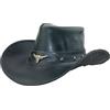 Black Jungle Ontario Outdoor Western Cappello in Pelle Australia Cowboy Cappelli in Pelle Cappello da Equitazione Unisex (XL, Nero)