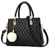 I IHAYNER Borsa a tracolla da donna in pelle con pompon, nero, Medium