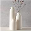 anquephd Set di vasi in ceramica moderna, 3 pezzi, vasi decorativi per fiori in diverse misure (bianco)