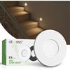 ALUSSO 3CCT LED Luci Scale Dimmerabile 230V Luci Per Scale Interne, 0.5W/1.5W/2.5W 3000K/4000K/6500K IP44, Tondo Bianco, Set di 6