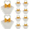 CALFOVERA 10 Set di Borse da Regalo in Pelle PU con Manico A Forma di Cuore Mini Fiocco in Pelle Bianca Scatole per Bomboniere Sacchetti per Caramelle Riutilizzabili Borse per DolcettI