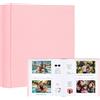 Ruibytree Album Fotografico 120 Tasche per Instax Wide 400/300, Rosa | Spazio per Scrivere, Copertina Rigida in Lino, Pagine Senza Acidi, Foto Wide 8,6 × 10,8 cm, Caricamento Laterale