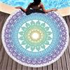 LXTOPN Mandala - Telo mare rotondo, con nappa, rotondo, adatto per spiaggia, yoga, sciarpa, 150 cm