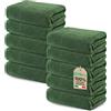 Ôhm Asciugamano Viso Cotone 30x30 cm Verde Abete Set da 10 | Asciugamano viso 30x30 cm 100% cotone 500 g/m², morbido, molto assorbente, asciugatura rapida, Oeko-Tex