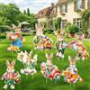 Anguxer Decorazioni Pasqua Giardino Esterno con Coniglietti Pasquali - Set 8 Cartelli Prato per Caccia alle Uova, Addobbi Pasquali Colorati per Vialetto, Patio e Balcone