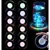 Vegena 12 Pezzi Sottobicchieri a LED, Sottobicchieri Illuminati Colorato, LED Impermeabile Sottobicchieri, Rotondi Acrilico Sottobottiglia da Tavola per Birra Bottiglie, Tazze da Tè, Tazza da Caffè
