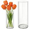 MELEJIA Set di 2 Vasi in Acrilico, Rotondo Vaso Trasparente, Vaso Indistruttibile Leggero, Vasi Trasparente Resistente per Fiori Freschi/Finti, Decorazione Interna/Esternea (10 x 20cm e 12 x 30cm)