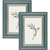 YoHyien Set di 2 Cornici Foto Vintage 10x15 cm, Cornici Portafoto Shabby Chic da Parete e Tavola, Quadro Portafoto Decorative da Appendere Al Muro, Orizzontale e Verticale (Verde, 10 x 15 cm)