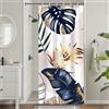 Uiiooazy Tenda Doccia Antimuffa, Tenda da Doccia Piccola 90x180cm Boho Style Tropicale Blu Navy Foglie di Palma Giungla Tende da Bagno Tessuto Lavabile Impermeabile Tende Vasca da Bagno con 6 Anelli