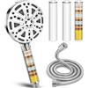 REETEE Soffione Doccia con Filtro a 15 Fasi, Doccino per Doccia con Tubo da 1,5M, 8+2 Modalità di Spruzzo Soffione Doccia Alta Pressione Risparmio Idrico, Soffione Doccia Anticalcare(Argento con tubo)