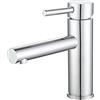 VALAZ Rubinetto Bagno Lavabo Cromo | Miscelatore Lavabo Bagno Acqua Fredda e Calda, Risparmio Acqua | Installazione Facile e Veloce | Ottone, Inossidabile, Elegante, Beccuccio Dritto, Serie Palancia