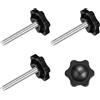 QUARKZMAN 4pz Manopola a Vite di Serraggio, M6 x 40mm Manopola Stella a Forma Esagonale Impugnature Plastica Maniglia Vite Serraggio Manuale per Base Ombrellone Mobili Meccanici, 25mm Dia