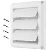 Rainway Griglia di ventilazione 100 mm, griglia di ventilazione richiudibile, colore bianco, sportello di ventilazione con protezione dagli insetti, griglia di scarico con mobile, per cucina, asciugatrici