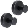 Luxoraiovav 2 Ganci a Ventosa in Acciaio Inox, Rimovibile Senza Foratura, Gancio a Ventosa Bagno, Gancio per Accappatoio Asciugamani, per Cucina, Bagno, Finestra Liscia, Vetro, Ufficio (Nero)