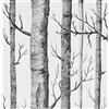 JOLIHOME Carta da Parati Bianca con Albero Nero Autoadesiva in Legno di Betulla Adesivo in Plastica Retro Muro Rotolo per Cucina Camera da Letto 44,5x1000cm