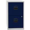 Bisley Home PFA - Armadietto pensile con 2 cassetti, in Metallo, Struttura 505 Grigio Chiaro, facciata Blu Oxford, 40 x 41,3 x 67,2 cm