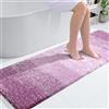 OLANLY Tappeto da bagno 140 x 50 cm, tappeto da bagno in microfibra extra morbido e assorbente, retro in gomma, ad asciugatura rapida, lavabile, per pavimento del bagno, vasca, doccia e accessori