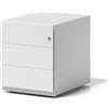 BISLEY Cassettiera con rotelle NoteTM con Maniglia, 3 cassetti universali, Metallo, 696 Bianco Stradale, 56.5 x 42 x 49.5 cm