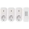 EMOS Set di prese senza fili EMOS, 3 prese con contatto di protezione e telecomando, 3 pezzi, 230V, 1000 W, sicura per bambini