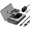 ICY BOX Spade Base 388 (case SATA 2,5/3,5), USB 3.2 Gen 1 Type-C, fino a 5 Gbit/s, UASP, Plug & Play, senza attrezzi, LED, fino a 30 TB, IB-388-CU3